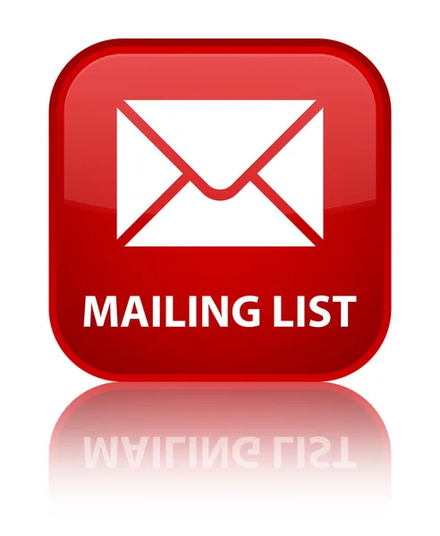 Mailing lijst speciale Rode plein knop — Stockfoto