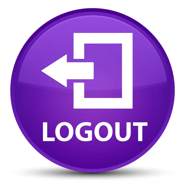 Logout special purple round button — Stock Photo, Image