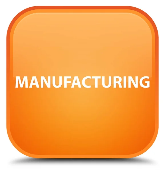 Manufacturing special orange square button — Stock Photo, Image