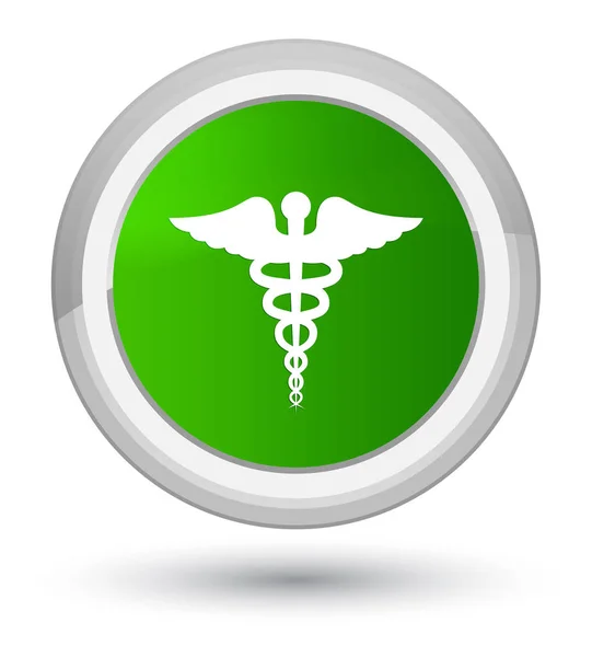 Medicinsk ikonen prime gröna runda knappen — Stockfoto