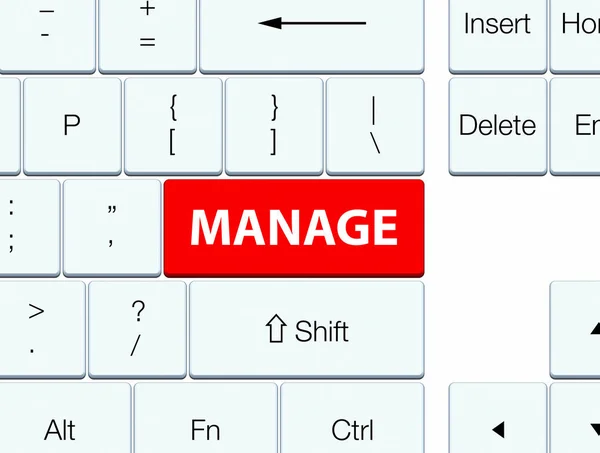 Administrar botón de teclado rojo — Foto de Stock