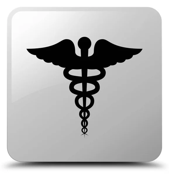 Icono médico blanco botón cuadrado —  Fotos de Stock
