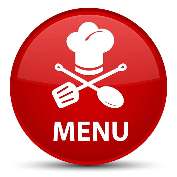 Speciale rode ronde menuknop (restaurant pictogram) — Stockfoto