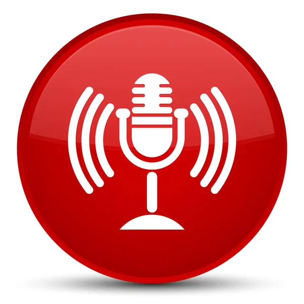 Mic icon special red round button — Stock Photo, Image