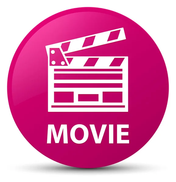 Ταινία (σινεμά εικονίδιο συνδετήρα) ροζ στρογγυλό κουμπί — Φωτογραφία Αρχείου