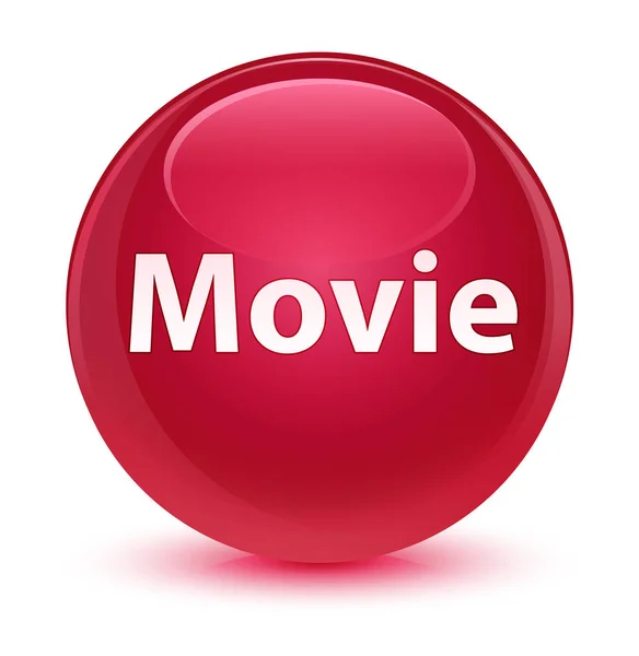 Фільм скляно-рожева кругла кнопка — стокове фото
