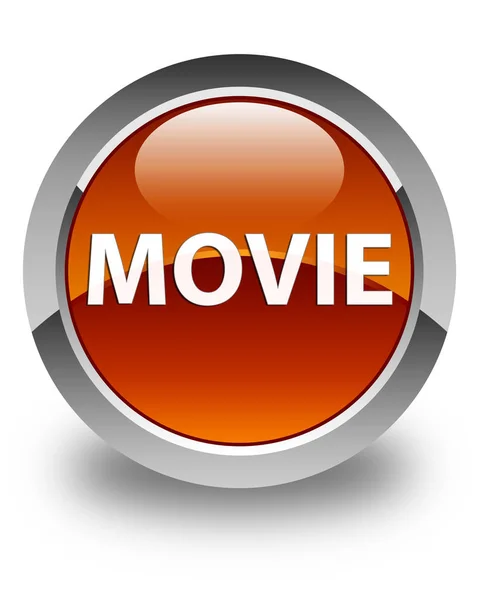 Movie glossy brown round button — Stock Photo, Image