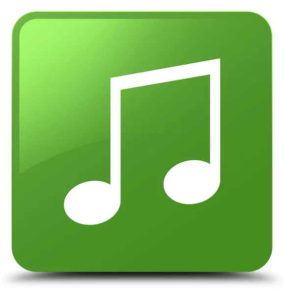 Icono de música suave botón cuadrado verde —  Fotos de Stock