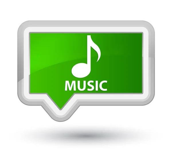 Botão de banner verde principal música — Fotografia de Stock