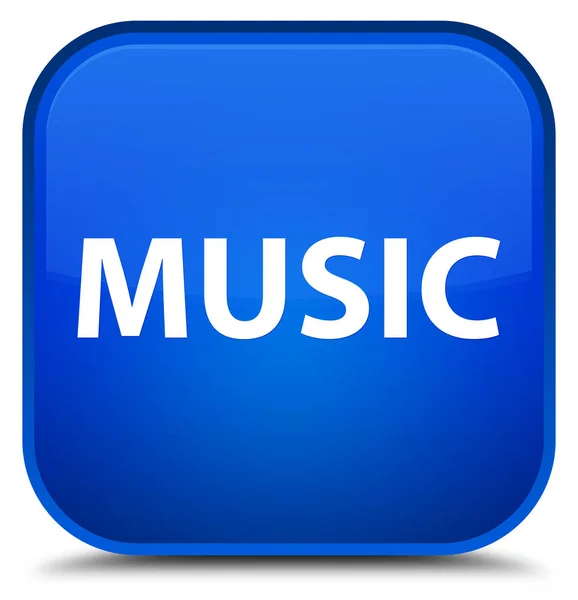 音楽特別な青い正方形ボタン — ストック写真