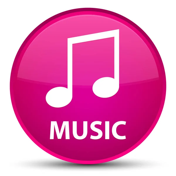 Música (ícone de melodia) botão redondo rosa especial — Fotografia de Stock