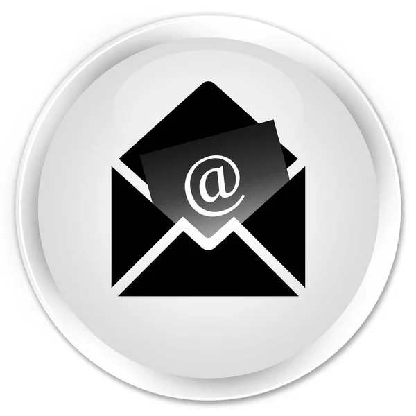 Ενημερωτικό δελτίο ηλεκτρονικού ταχυδρομείου εικονίδιο premium λευκό στρογγυλό κουμπί — Φωτογραφία Αρχείου
