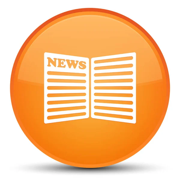 Newspaper icon special orange round button — Stock Photo, Image