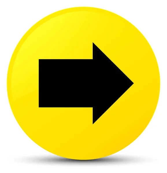 Siguiente icono de flecha amarillo botón redondo — Foto de Stock