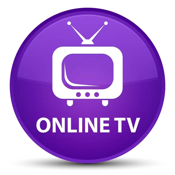 TV en ligne spécial bouton rond violet — Photo