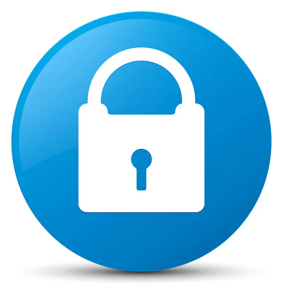 Hangslot pictogram cyaan blauw ronde knop — Stockfoto