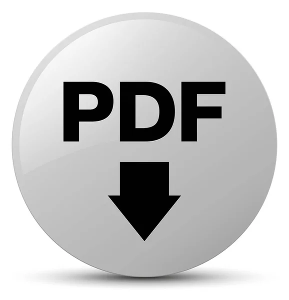 PDF descargar icono blanco botón redondo — Foto de Stock