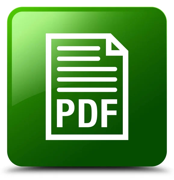 PDF belge simgesi yeşil kare düğme — Stok fotoğraf