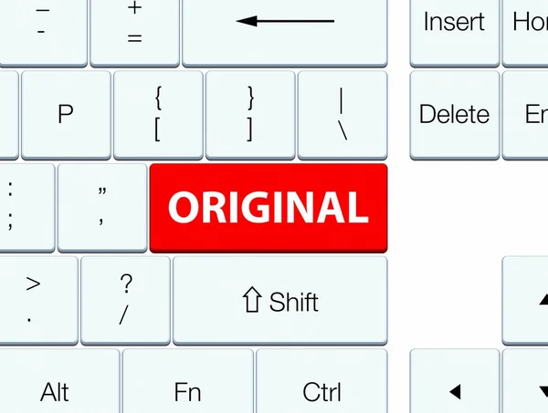 Orijinal kırmızı klavye düğmesine — Stok fotoğraf