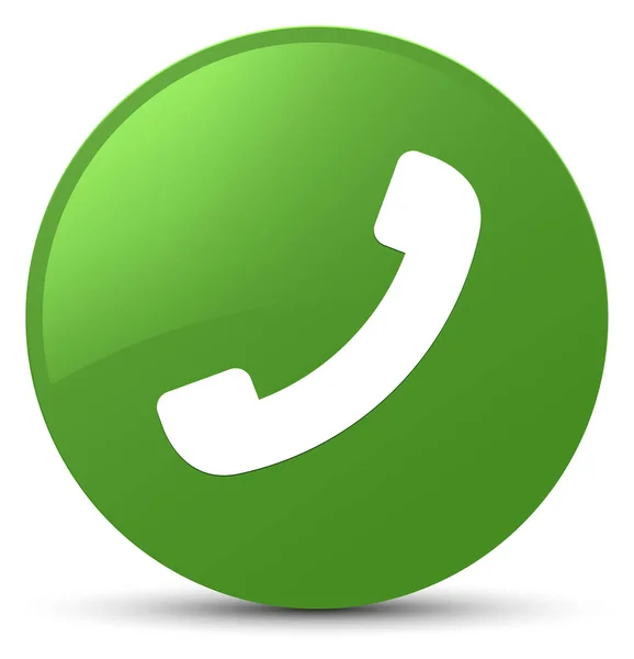 Telefon ikona miękki zielony okrągły przycisk — Zdjęcie stockowe