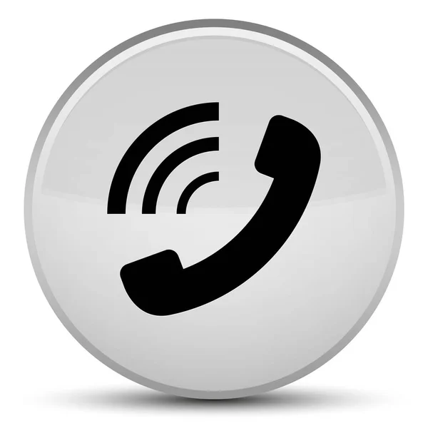 전화 울리는 아이콘 특별 한 흰색 라운드 버튼 — 스톡 사진