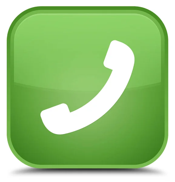 Icono del teléfono botón cuadrado verde suave especial — Foto de Stock