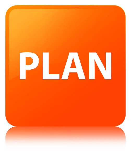 Plán oranžové čtvercové tlačítko — Stock fotografie