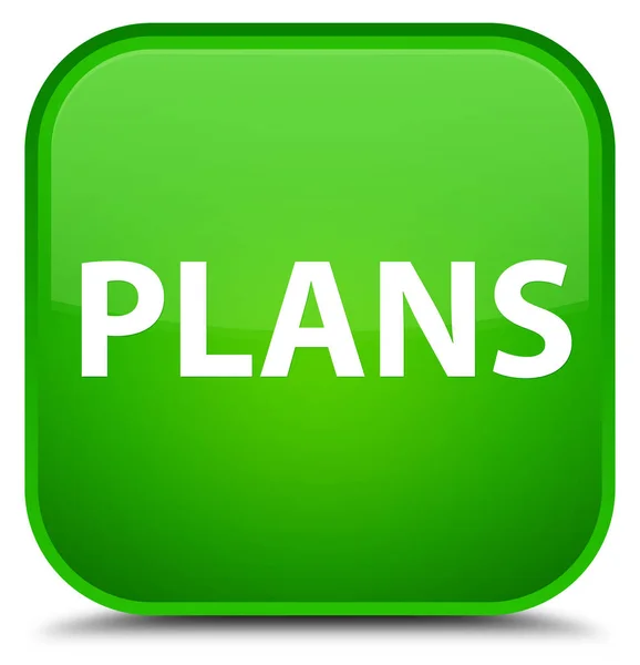 Plány speciální zelené čtvercové tlačítko — Stock fotografie