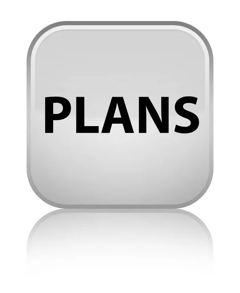 Planos botão quadrado branco especial — Fotografia de Stock