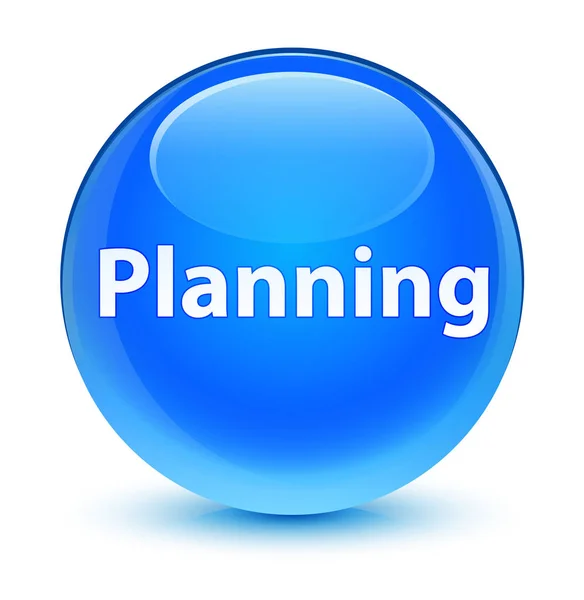 Planejamento ciano vítreo botão redondo azul — Fotografia de Stock