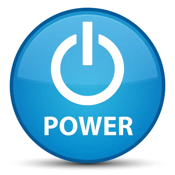 Power Special cyanblau runde Taste — Stockfoto