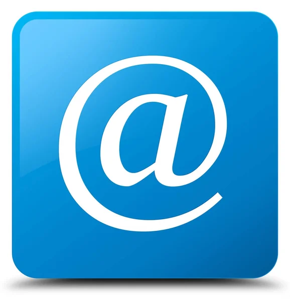 Email address icon cyan blue square button — Stock Photo, Image