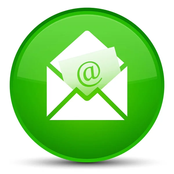 新闻稿电子邮件图标特殊绿色圆形按钮 — 图库照片#