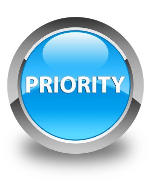 Öncelik parlak mavi mavi yuvarlak düğmesi