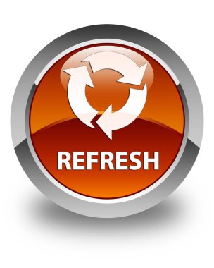 Parlak kahverengi yuvarlak düğme Yenile