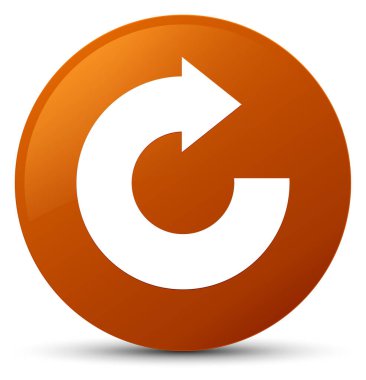 Yanıt ok simgesi kahverengi yuvarlak düğmesi