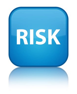 Risk özel camgöbeği mavi kare düğme