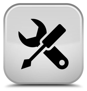 Ayarları simgesi özel beyaz kare düğme