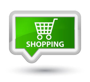 Birinci sınıf yeşil banner buton alışveriş