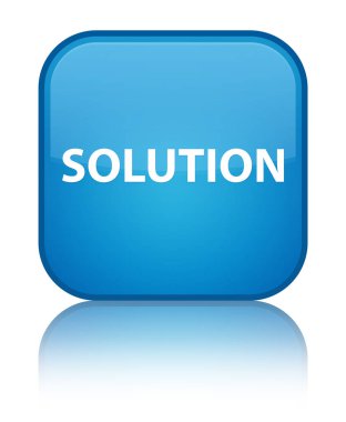 Çözüm özel camgöbeği mavi kare düğme