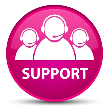 Destek (müşteri bakım ekibi simgesi) özel pembe yuvarlak düğmesi