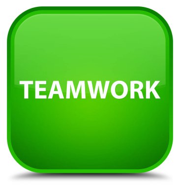 Ekip çalışması özel yeşil kare düğme