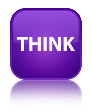 Özel mor kare düğme düşünüyorum