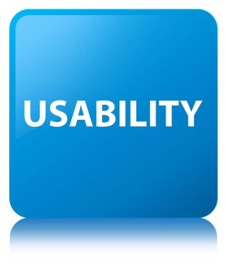 Kullanılabilirlik camgöbeği mavi kare düğme