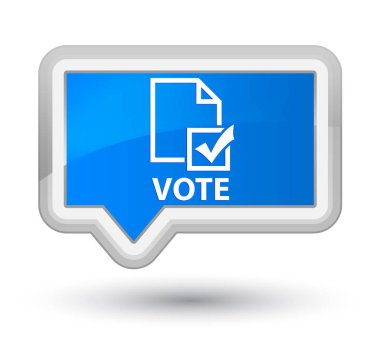 Oy (anket simgesi) asal camgöbeği mavi bayrak düğmesine