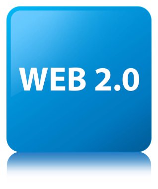 Web 2.0 camgöbeği mavi kare düğme
