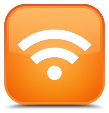 WiFi kutsal kişilerin resmi özel turuncu kare düğme