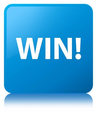 Camgöbeği mavi kare düğme kazanmak