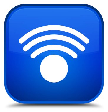 WiFi kutsal kişilerin resmi özel mavi kare düğme