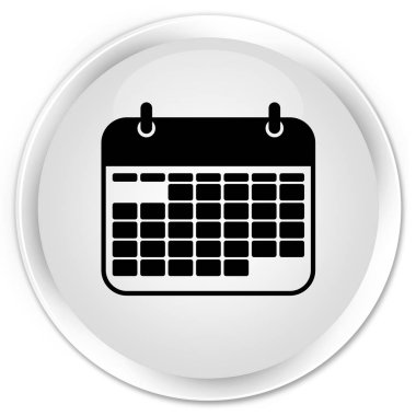 Takvim simgesini premium beyaz yuvarlak düğmesi